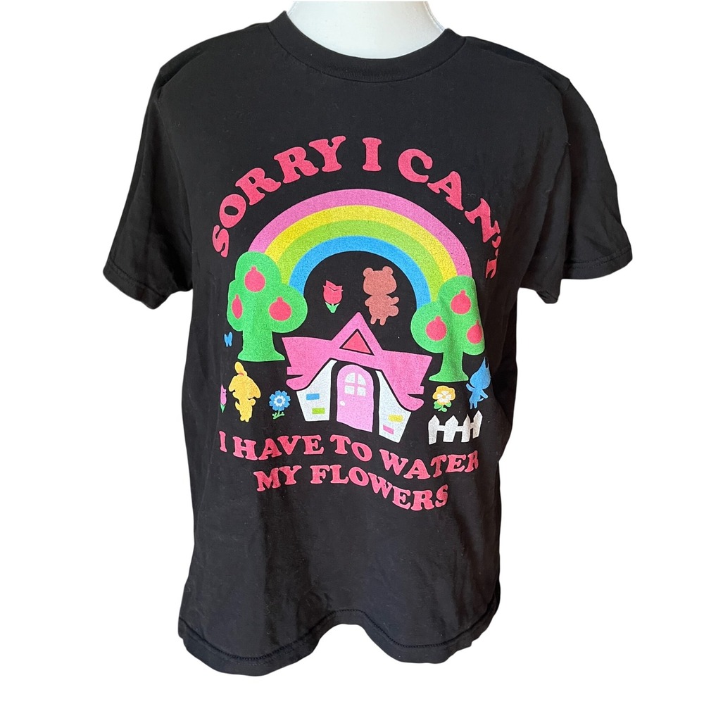 Nintendo‎ Animal Crossing Graphic T-Shirt Sorry I Can't Black Tee